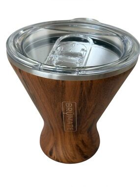 BruMate MargTini 10 oz Tumbler Walnut Wood Slider Lid *Read